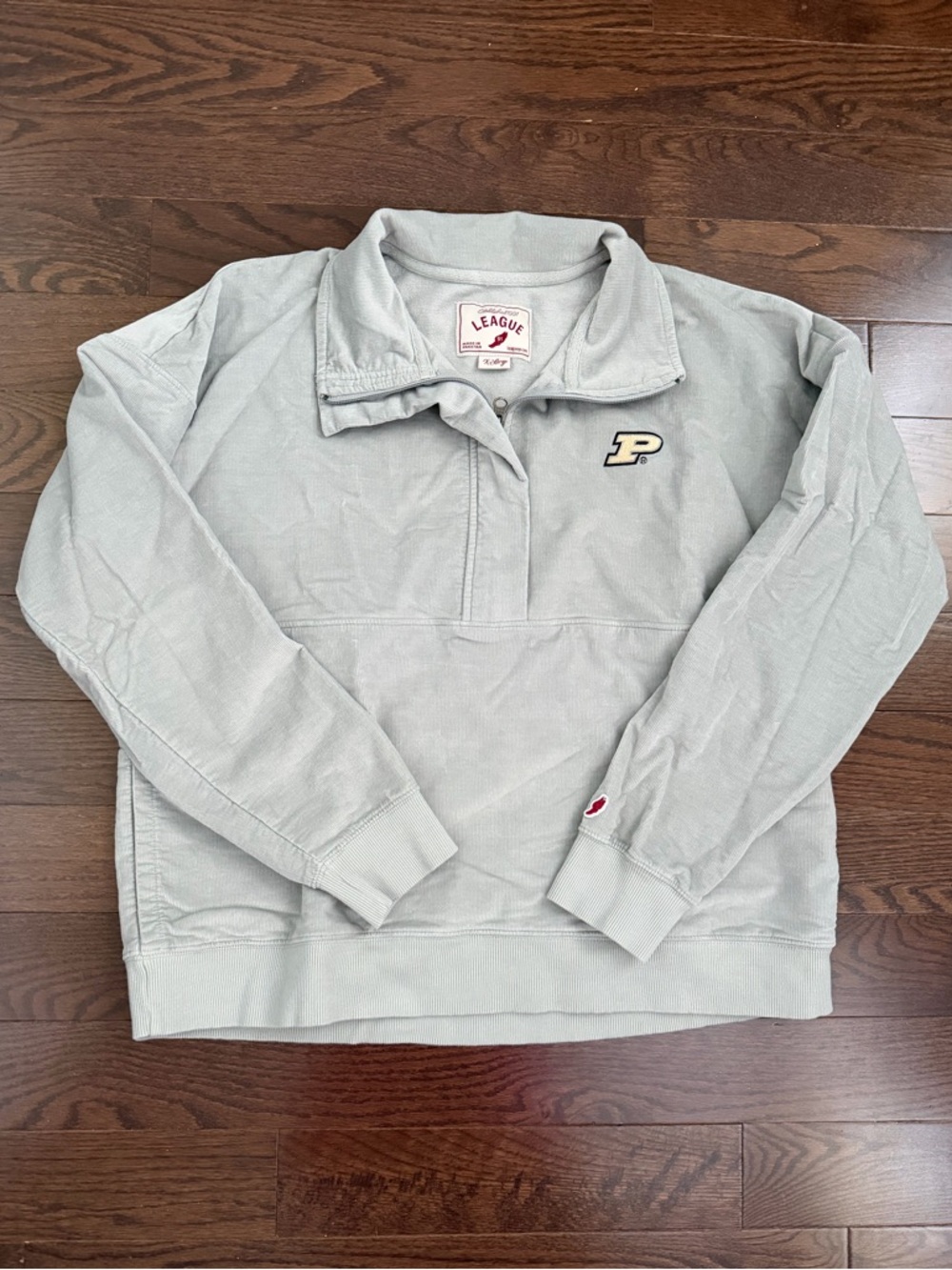 Purdue Boilermakers Women's Corduroy Half-Zip Sweatshirt - Gray - XL